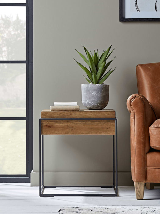 Burnt Oak Storage Side Table