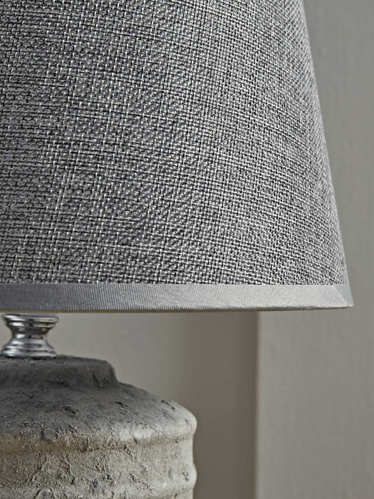 Ribbed Concrete Effect Table Lamp