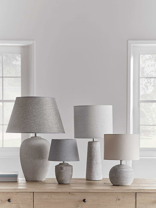 Ribbed Concrete Table Lamp