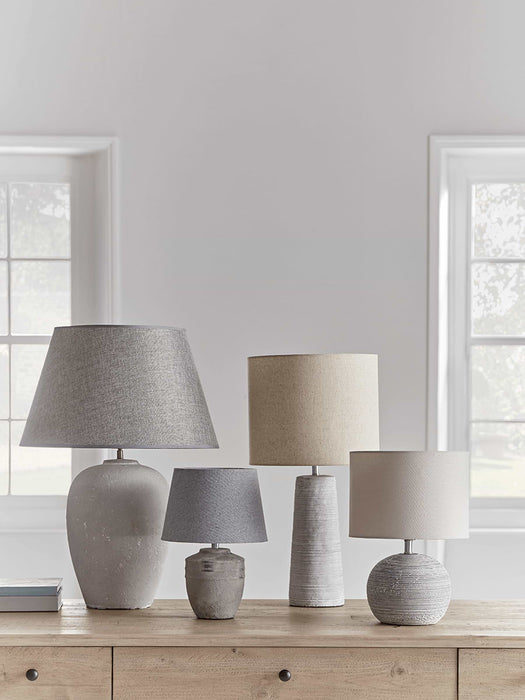 Ribbed Concrete Effect Table Lamp