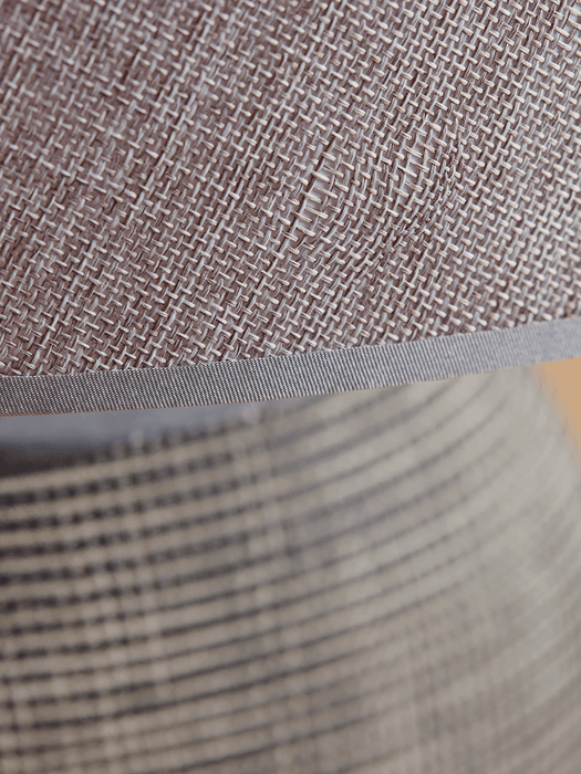 Grey Textured Bedside Lamp - Grid