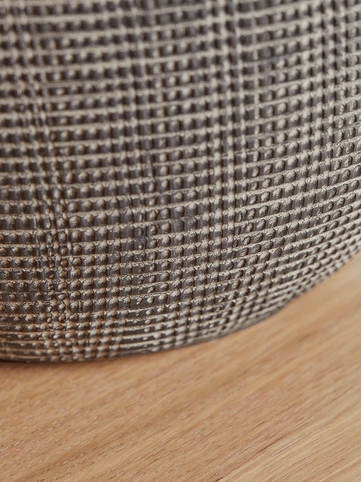 Grey Textured Bedside Lamp - Grid