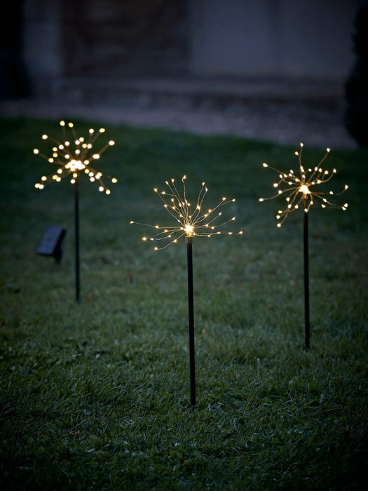 Three Starburst Stake Lights