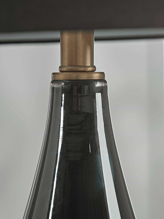 Oversized Black Glass Teardrop Table Lamp