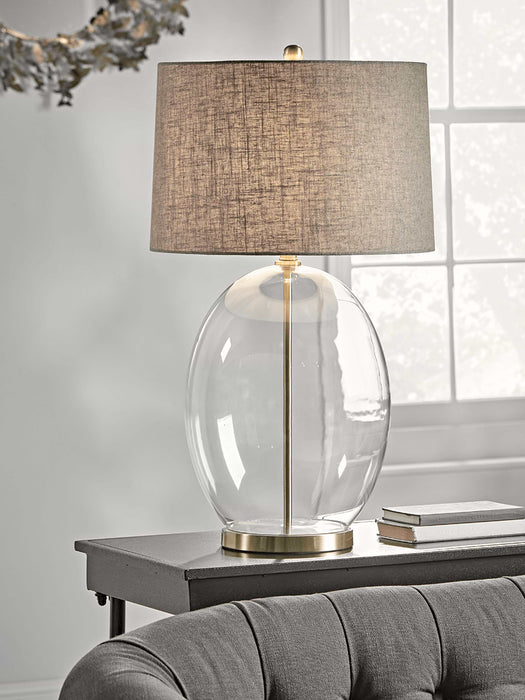 Brushed Brass Glass Table Lamp