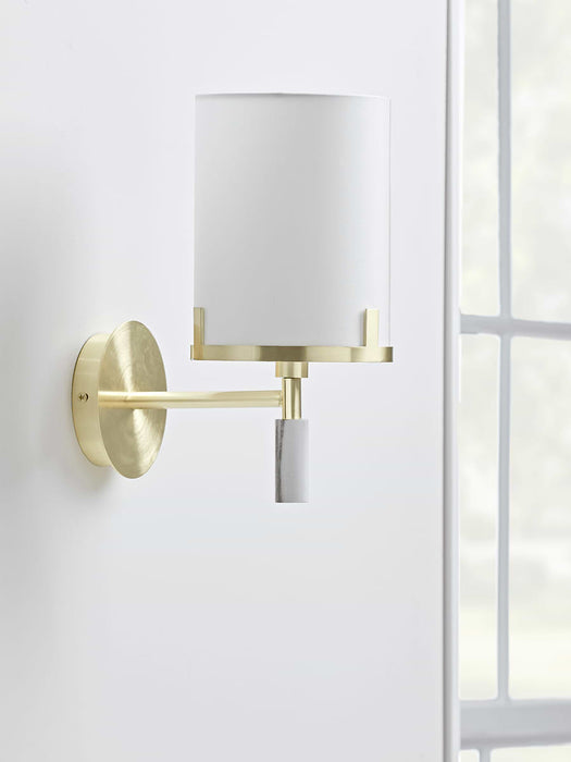 Brushed Gold & Marble Effect Wall Lamp