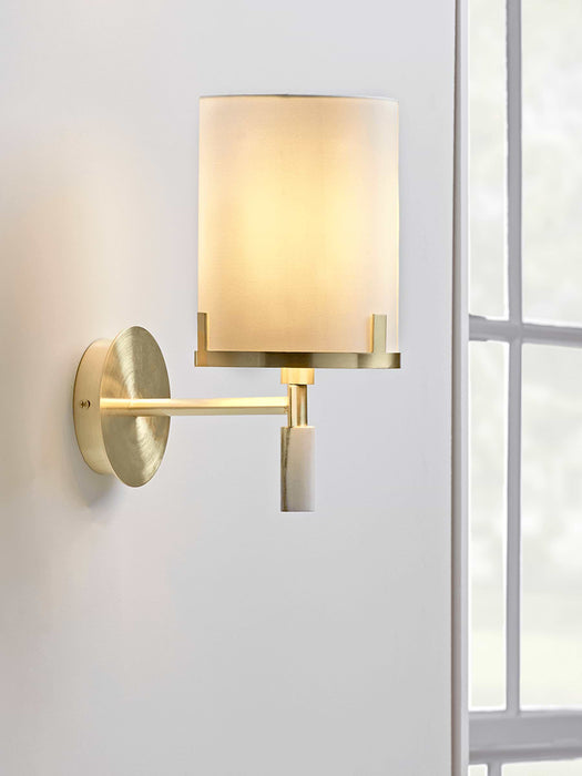Brushed Gold & Marble Effect Wall Lamp