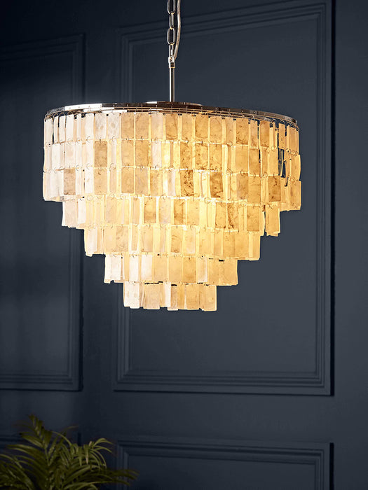 Tiered Capiz Chandelier
