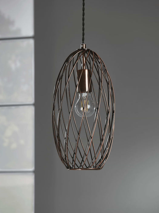 Antique Copper Metal Cage Pendant