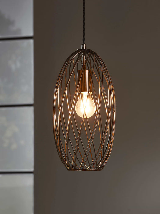 Antique Copper Metal Cage Pendant