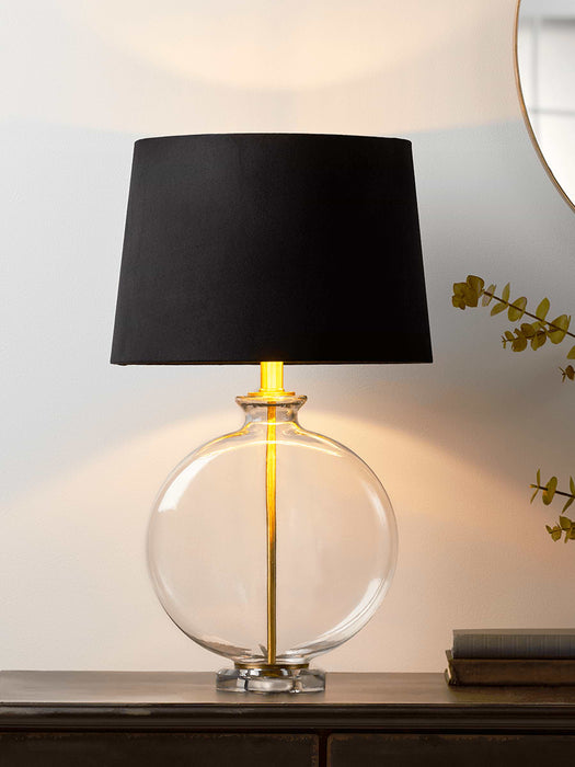Black & Gold Glass Table Lamp