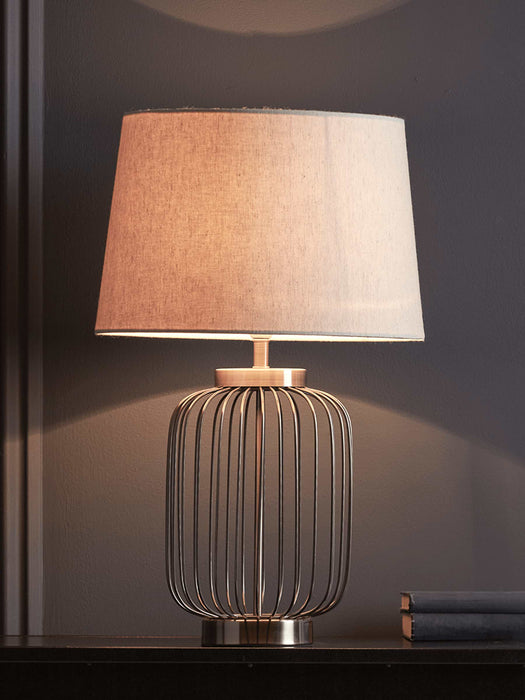 Antique Bronze Cage Table Lamp