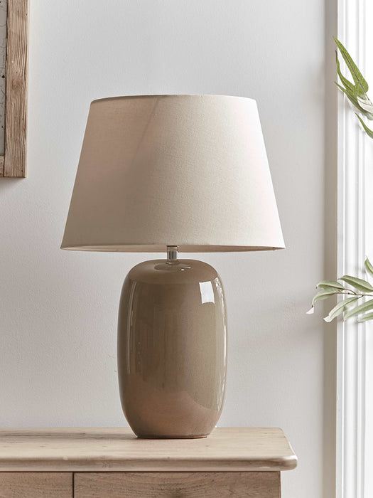 Taupe Crackle Glaze Table Lamp