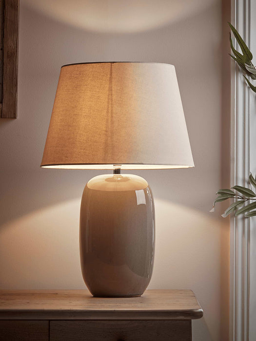 Taupe Crackle Glaze Table Lamp