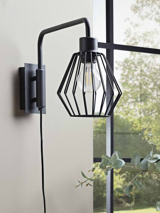 Caged Industrial Wall Light