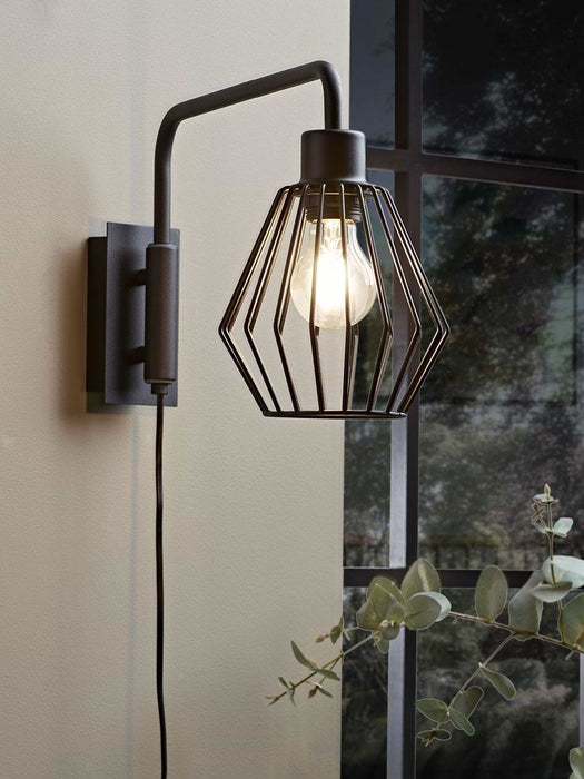 Caged Industrial Wall Light