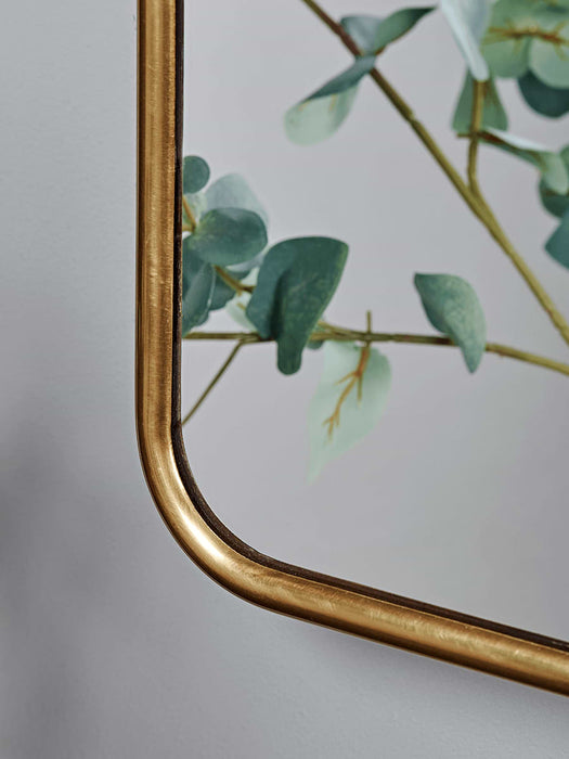 French Rectangle Wall Mirror - Brass