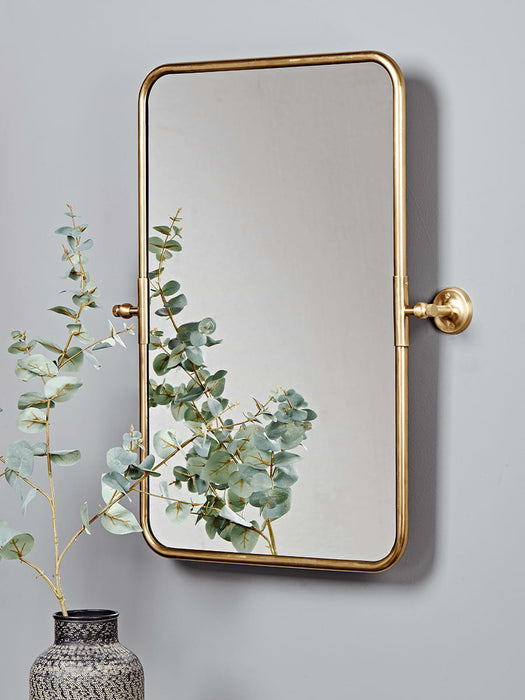 French Rectangle Wall Mirror - Brass