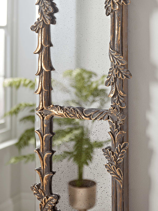 Delicate Golden Leaves Mirror