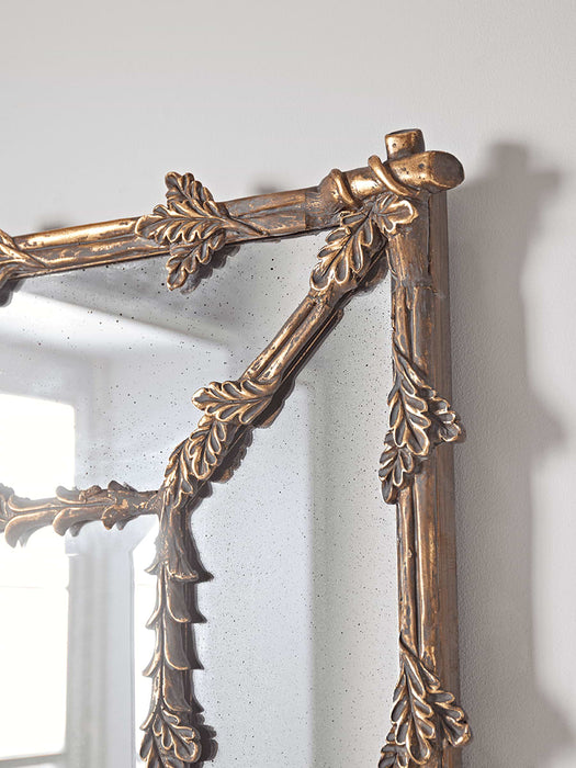 Delicate Golden Leaves Mirror