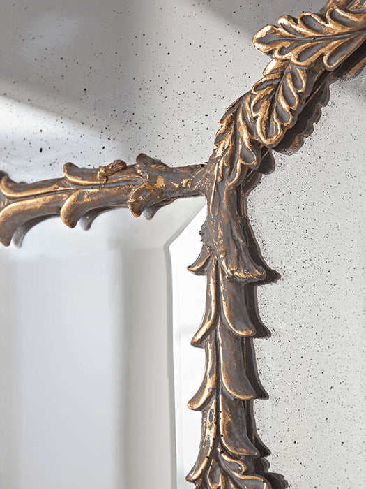 Delicate Golden Leaves Mirror