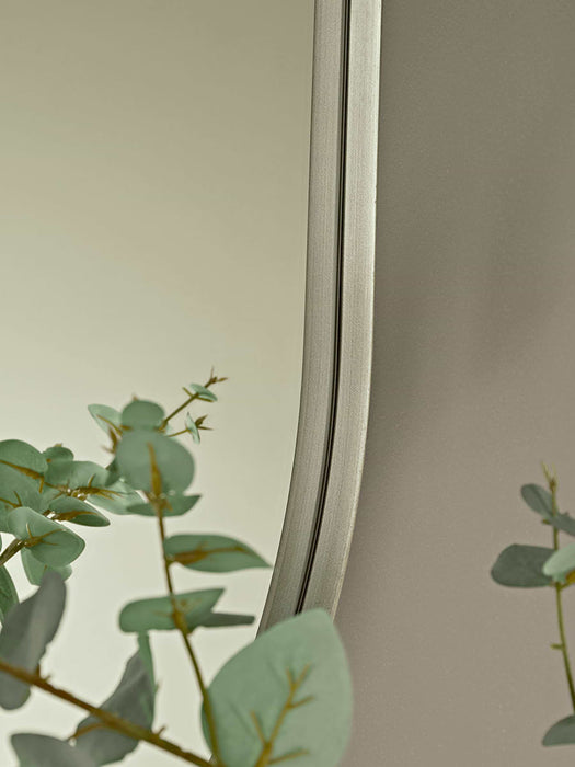 Slim Frame Oval Mirror - Burnished Silver