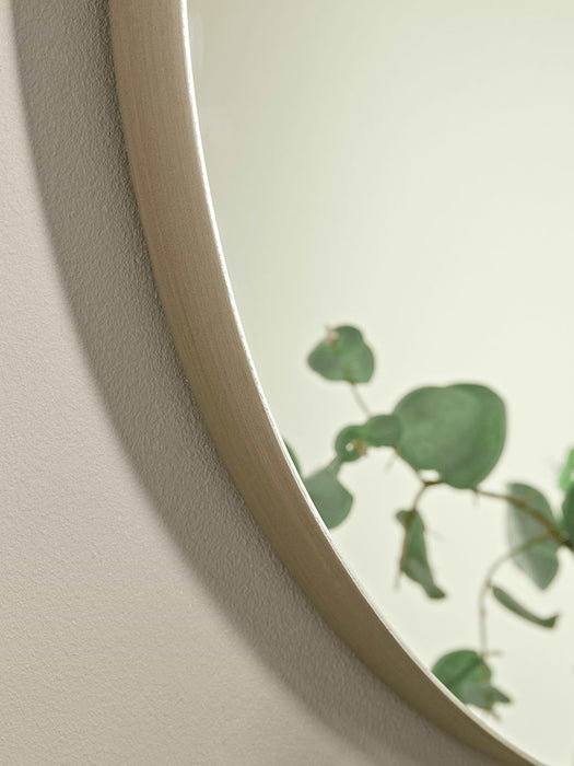 Slim Frame Oval Mirror - Burnished Silver