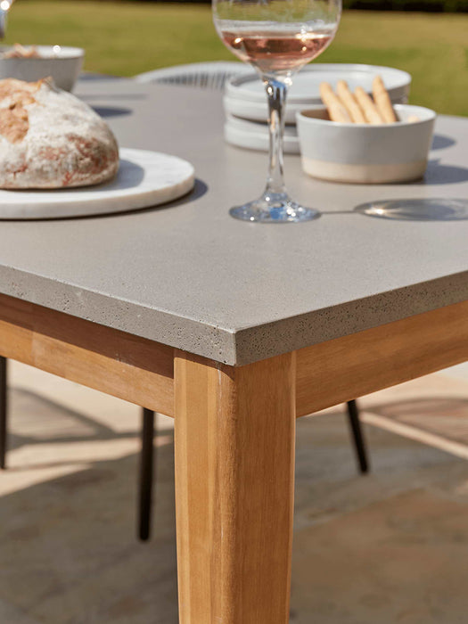 Indoor Outdoor Concrete Topped Dining Table - Rectangular