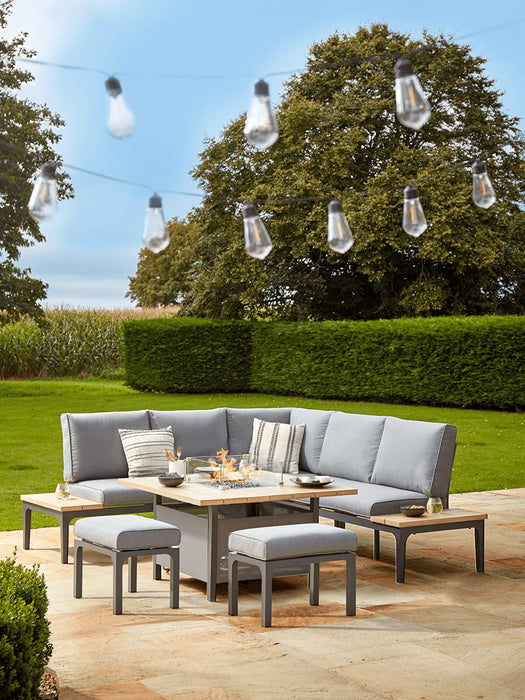 Stockholm Corner Lounge Set With Firepit