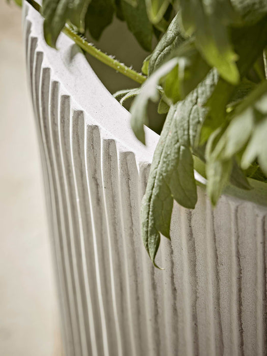 Three Striped Concrete Planters - Light Grey