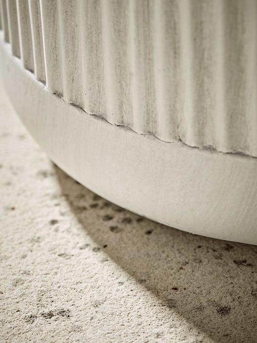 Three Striped Concrete Planters - Light Grey