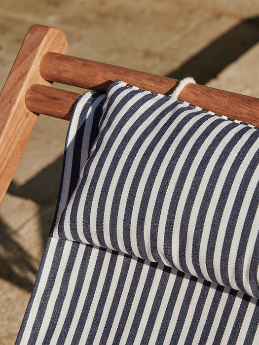 Fringed Deckchair - Blue Stripe