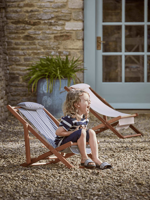 Mini Fringed Deck Chair - Blue Stripe