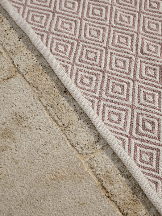 Indoor Outdoor Squares Reversible Rug - Blush