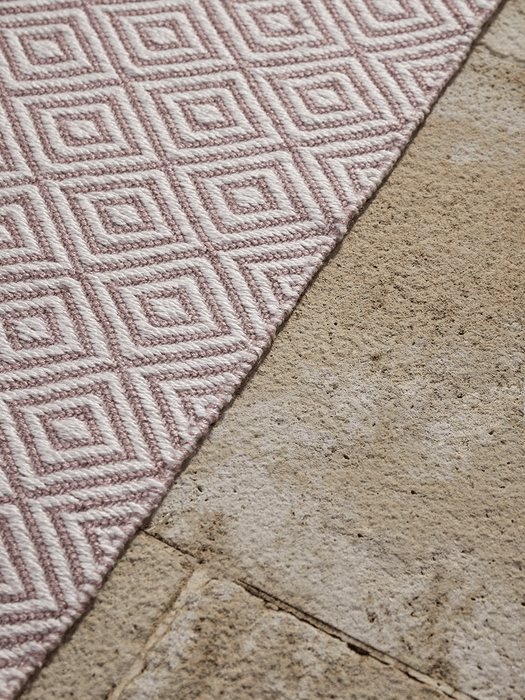 Indoor Outdoor Squares Reversible Rug - Blush