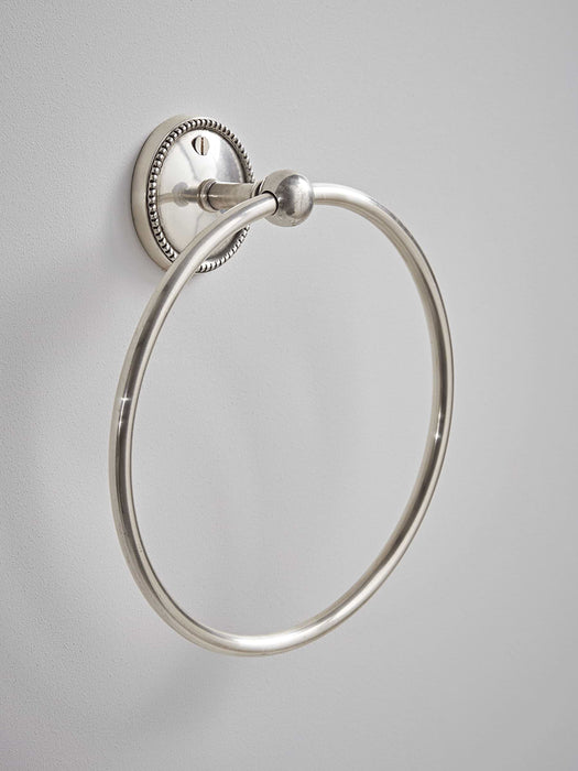 Beaded Towel Ring - Antique Silver