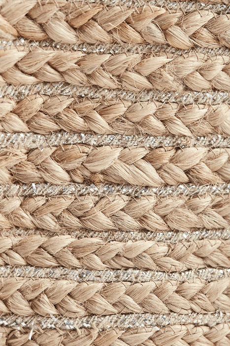 Metallic Striped Jute Storage Bag
