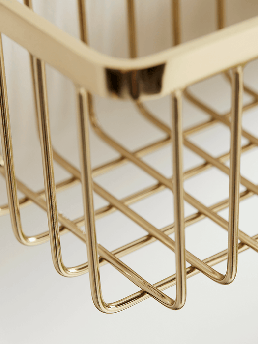 Wall Mounted Wire Basket - Gold