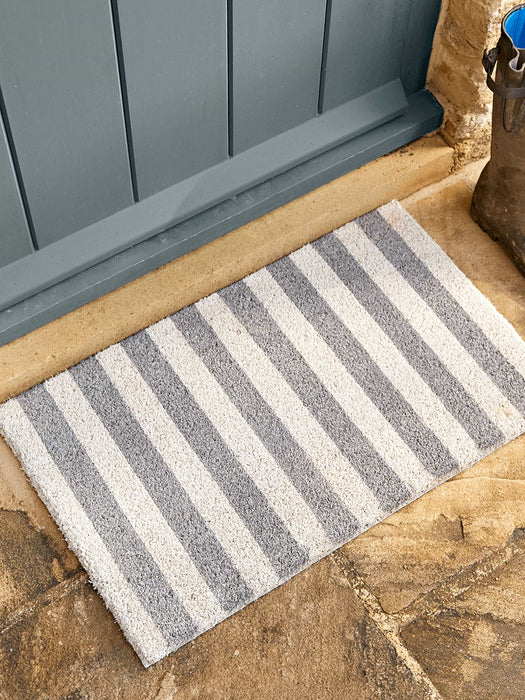 Grey & White Stripe Doormat