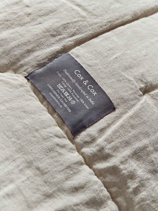 Pin-Tucked Velvet & Linen Kingsize Quilt - Blush