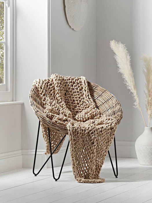 Chunky Knit Throw - Natural
