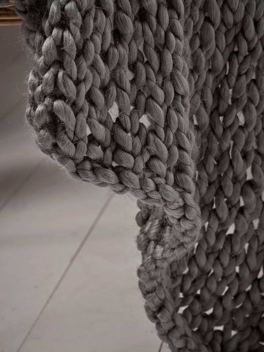 Chunky Knit Throw - Charcoal