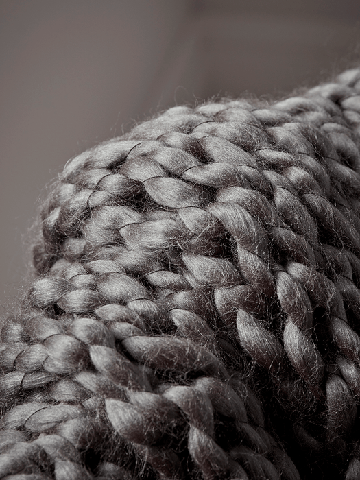 Chunky Knit Throw - Charcoal