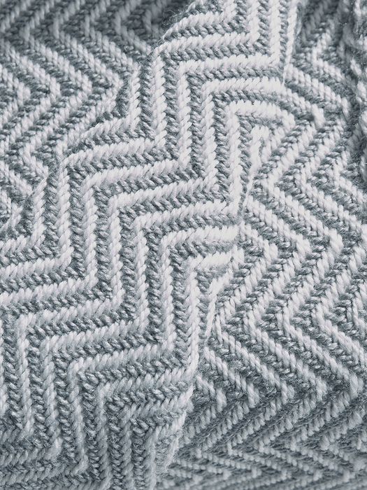 Indoor Outdoor Herringbone Reversible Throw - Soft Blue