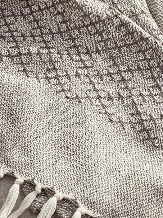 Indoor Outdoor Diamonds Reversible Throw - Grey