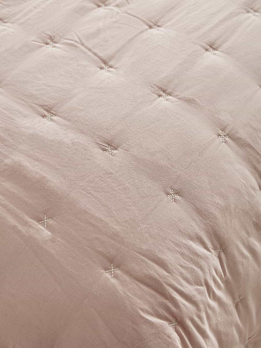 Lightweight Cross Stitch Bedspread - Blush