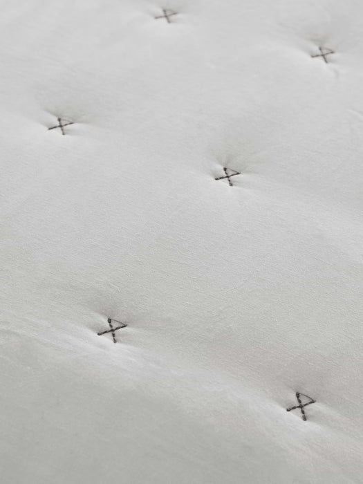 Lightweight Cross Stitch Bedspread - White
