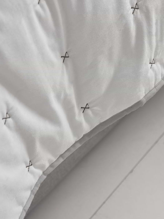 Lightweight Cross Stitch Bedspread - White