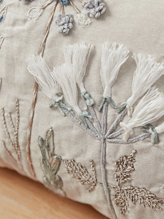 Embroidered Flowers Cushion