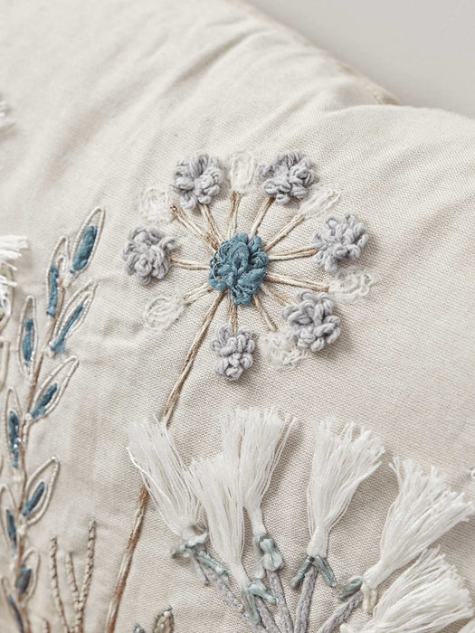 Embroidered Flowers Cushion